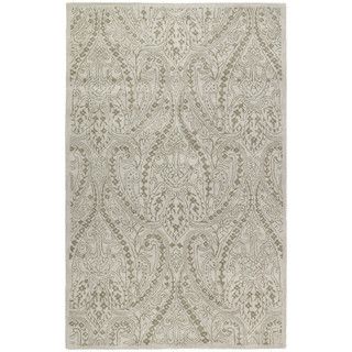 Hand tufted Lawrence Beige Damask Wool Rug (96 X 13)
