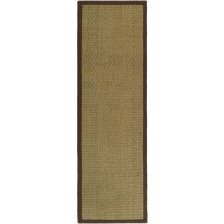 Hand woven Sisal Natural/ Brown Seagrass Rug (2 6 X 20)