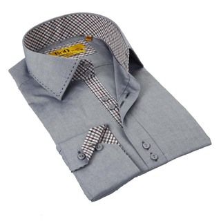 Brio Grey Stitched Collar Mens Shirt