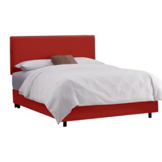Skyline California King Bed Arcadia Nailbutton Border Linen Bed   Antique Red