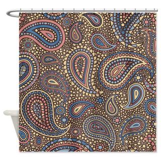  Beige Rose Mosaic Paisley Shower Curtain  Use code FREECART at Checkout