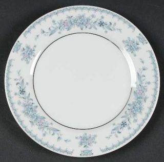 Sandalwood Harmony Bread & Butter Plate, Fine China Dinnerware   Blue & Pink Flo