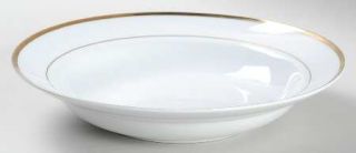 Signature Golden Traditions (1/8 Trim) Rim Soup Bowl, Fine China Dinnerware   Wh