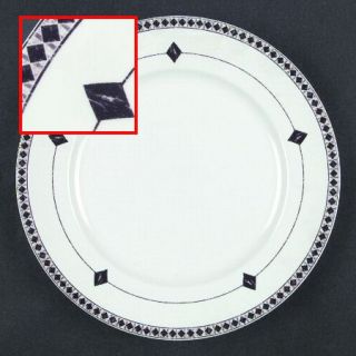 Lenox China Diamond Ring Salad Plate, Fine China Dinnerware   Casual Images, Bla