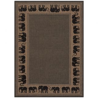 Recife Elephant Cocoa And Black Area Rug (39 X 55) (CocoaSecondary colors Beige, Black & NaturalTip We recommend the use of a non skid pad to keep the rug in place on smooth surfaces.All rug sizes are approximate. Due to the difference of monitor colors