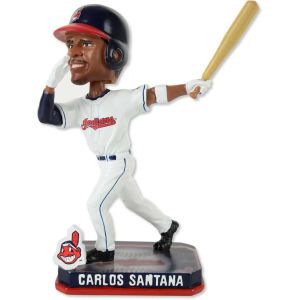 Cleveland Indians Carlos Santana Forever Collectibles Springy Logo Bobble