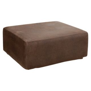 Sure Fit Stretch Leather Ottoman Slipcover   Brown