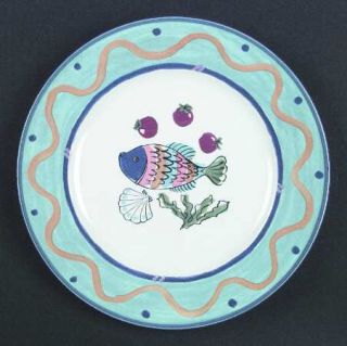 Mikasa Ocean Collage Dinner Plate, Fine China Dinnerware   Fashion Plus,Aqua Ban