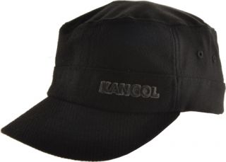 Mens Kangol Textured Wool Army Cap   Black Hats