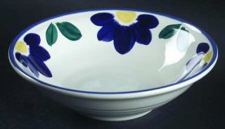 International Blue Napoli Coupe Cereal Bowl, Fine China Dinnerware   Yellow & Bl