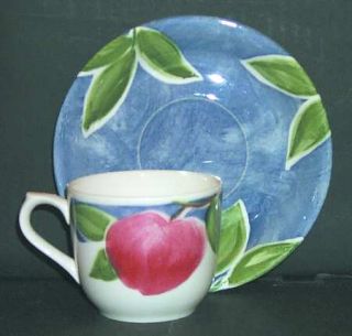 Nikko Appleby Flat Cup & Saucer Set, Fine China Dinnerware   Home Plate, Apples,