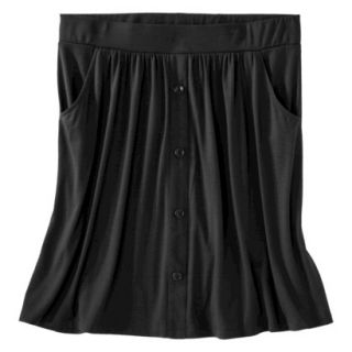 Merona Womens Plus Size Front Pocket Knit Skirt   Black 2
