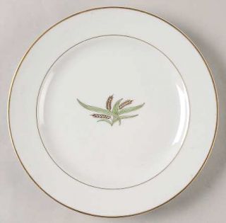 Fukagawa 507 Salad Plate, Fine China Dinnerware   Green Leaves, Gold Wheat