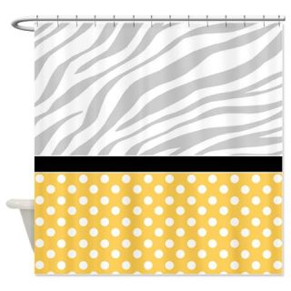  Yellow Polka Dot Faded Zebra Print Shower Curtain  Use code FREECART at Checkout