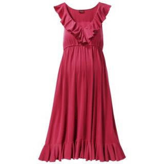 Merona Maternity Sleeveless Ruffle Trim Dress   Red L