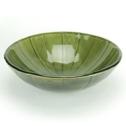 Fontaine Green Envy Glass Vessel Sink (Green Envy patternDimensions 16.5 inches diameter x 5.75 inches heightGlass thickness 0.5 inchesFaucet setting Vessel fillerPop up drain included NoDrain hole diameter 1.75 inchesAssembly required NoModel FSA 