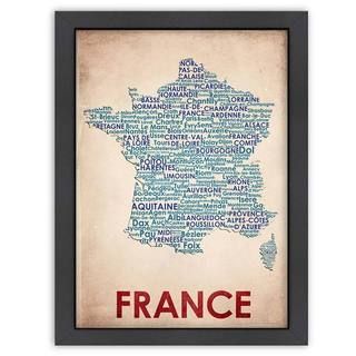 France Wordmap Framed Print (LargeSubject ContemporaryFrame Black wood frame with Italian Gesso Coating, d ring hangar with on a masonite back complete with turn buttonsMedium Giclee print on natural whiteImage dimensions 18 inches x 24 inchesOuter di