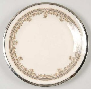 Lenox China Lace Point Bread & Butter Plate, Fine China Dinnerware   Gray&Pink F