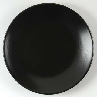 Essence Trilogy Black Salad Plate, Fine China Dinnerware   All Black,Satin,No De