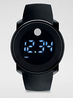 Movado Bold Dual Time Digital Watch   Black