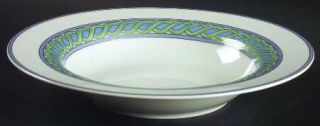 Christofle Torsada Rim Soup Bowl, Fine China Dinnerware   Blue Or Green S On B