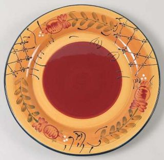 Ambiance Romance Dinner Plate, Fine China Dinnerware   Nanette Vacher,Red&Yellow