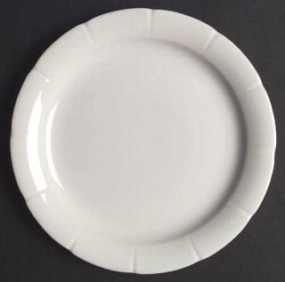 Nikko Lotus Dinner Plate, Fine China Dinnerware   Ironstone,White,Embossed,Scall