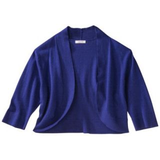Xhilaration Womens Crop Elbow Sleeve Cardigan   Blue XL