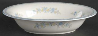 Coalport Pearl 9 Oval Vegetable Bowl, Fine China Dinnerware   Blue/Yellow/Pink/