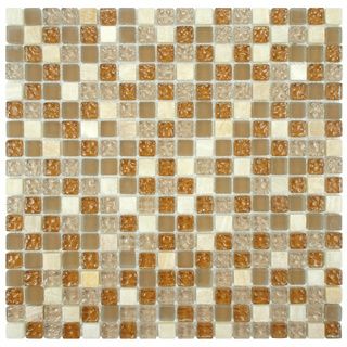 Somertile 12x12 in Reflections Mini 5/8 in Amber Glass/stone Mosaic Tile (pack Of 10)
