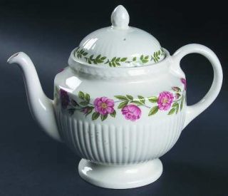 Wedgwood Rosalind Teapot & Lid, Fine China Dinnerware   Edme, Pink Flower Ring