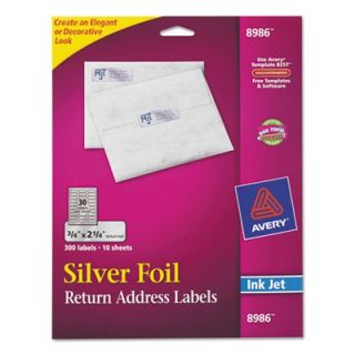 Avery Labels Foil Mailing Labels, 3/4 x 2 1/4, Silver (8986)