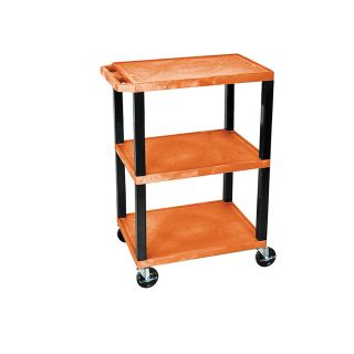 H. Wilson Tuffy 42H Three Shelf Utility Cart   24Wx18D Shelves   Orange