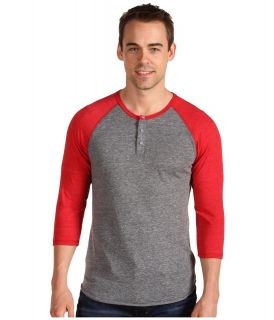 Alternative Apparel 3/4 Raglan Henley Mens T Shirt (Red)