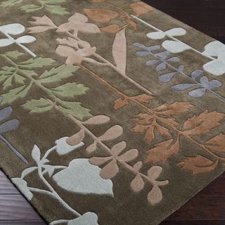 Hand tufted Retro Chic Olive Rug (36 X 56)