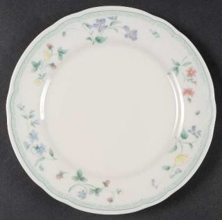 Citation Felicity Salad Plate, Fine China Dinnerware   Pastel Flowers, Light Gre