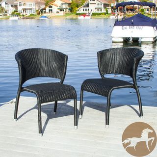 Christopher Knight Home Tampa Black Outdoor Wicker Chairs (set Of 2)