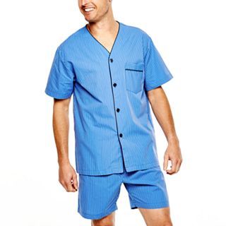Stafford Essentials Pajama Set   Big and Tall, Bright Cobalt Stri, Mens