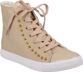 Womens Journee Collection Studded High Top Sneakers   Taupe Ornamented Shoes