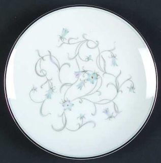 Noritake Alicia Bread & Butter Plate, Fine China Dinnerware   Blue Flowers,Gray