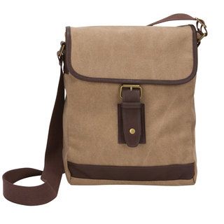 American Casual Collection Small Canvas Field Messenger Bag (BrownWeight 1 pound Pockets One (1) interiorShoulder strap Adjustable Dimensions 12 inches high x 9.5 inches wide x 3 inches deep )