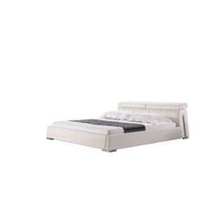 Casabianca Furniture Angel Platform Bed CB/K6617 XX Finish White Leather