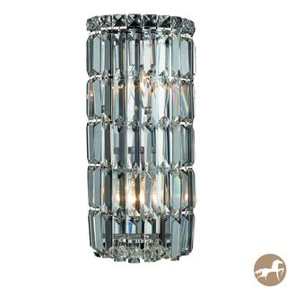 Christopher Knight Home Lausanne 2 light Royal Cut Crystal/ Chrome Wall Sconce (Crystal and aluminumFinish ChromeNumber of lights Two (2)Requires 60 watt max bulb (not included)Bulb type E12, 110V 125VDimensions 8 inches long x 8 inches wide x 16 inc