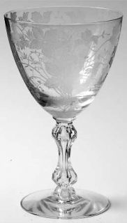 Tiffin Franciscan 17601 7 Water Goblet   Stem#17601,Etched Flowers & Leaves