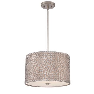 Quoizel Confetti 3 light Pendant (Steel Finish Old silverNumber of lights Three (3)Requires three (3) 100 watt A19 medium base bulbs (not included)Dimensions 10 inches high x 16 inches deepWeight 13 poundsThis fixture does need to be hard wired. Profe
