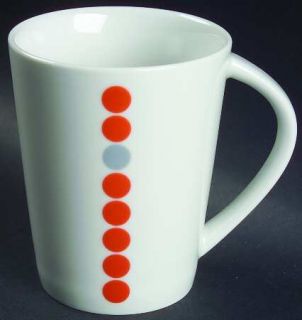 Mikasa Dot Net Mug, Fine China Dinnerware   Fashion Fine, Orange&Gray Dots