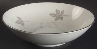 Mikasa Silver Maple 9 Round Vegetable Bowl, Fine China Dinnerware   White & Gra