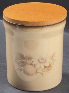 Denby Langley Memories Coffee Canister & Lid, Fine China Dinnerware   Tan&White