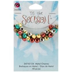 Tis The Season Metal Charms  Red/green/gold Bell 40/pkg