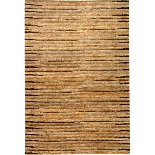 Hand knotted All natural Fields Beige Hemp Rug (8 X 10)